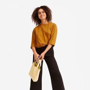 Everlane wide leg cropped pant sz 0 black